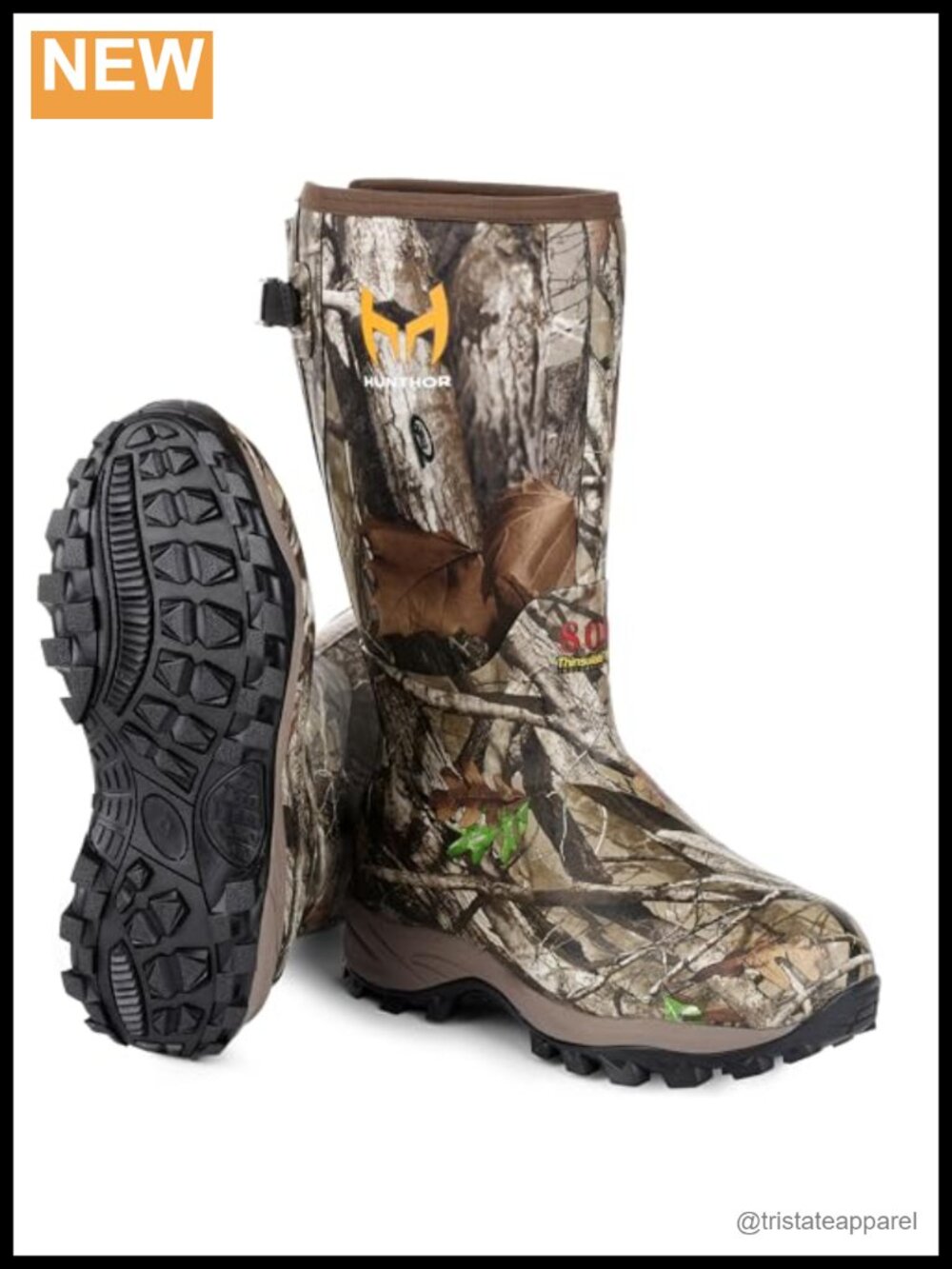 Hunthor 800g Insulated Waterproof Rubber Hunting Boots Men Calf High